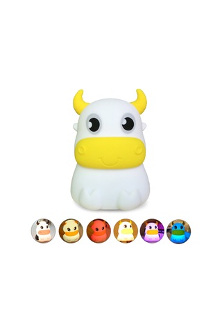 Ranyeek Çocuklar İçin Renkli Led Silikon Ayaküstü Gece Lambası Pil Dahil Değil Beyaz