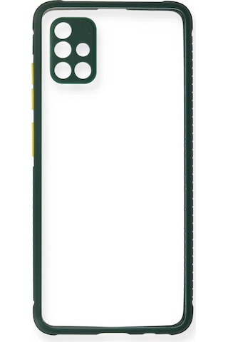 Newface - 607 - Samsung Galaxy Uyumlu A71 Kılıf Miami Şeffaf Silikon - - Csmo-tex - Koyu Yeşil