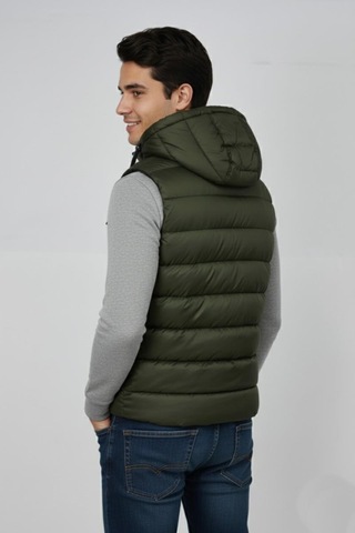 Erkek Kapüşonlu Spor Yelek 4300 Bgl-st04895 Haki