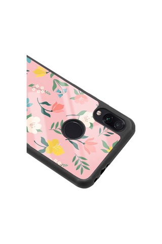 Xiaomi Redmi Note 7 Pinky Flowers Tasarımlı Glossy Telefon Kılıfı Çok Renkli