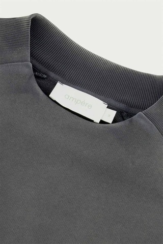 Ampere Organik Pamuk Oversized Theo Sweatshirt - Amsterdam Tasarımı, Portekiz Üretimi Siyah