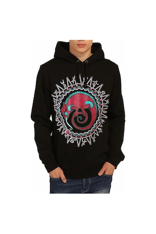 Bant Giyim - Avcı Bukalemun Siyah Kapüşonlu Sweatshirt