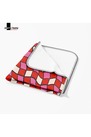 Polar Tv Battaniyesi 100x170 Cm Tek Taraf Baskılı Beyaz - Pembe