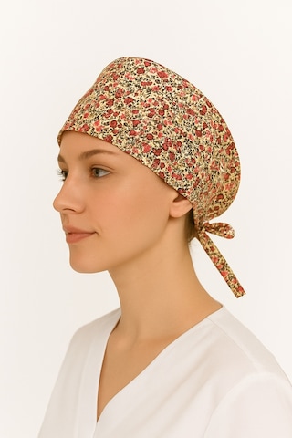 Çiçekli Doktor Hemşire Aşçı Cerrahi Hastane Bonesi Bandana M467 Çiçekli