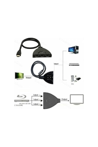 3 Port Hdmi Switch Çoklayıcı 4586P Çoğaltıcı Splitt Çoklama Çoklu