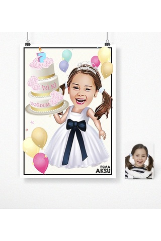 Bk Gift Kişiye Özel Doğum Günü Karikatür Afiş Poster 50 X 70 Cm. 18