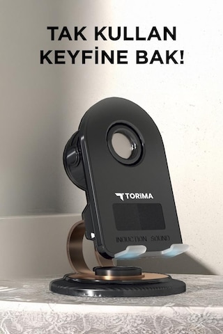 Torima JX-061 Kablosuz Hoparlör Manyetik Telefon Tutucu Siyah