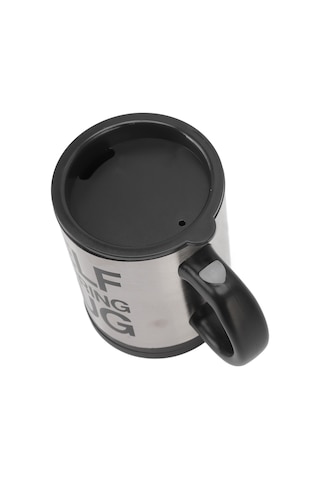 Hangfox Otomatik Karıştırıcı Paslanmaz Çelik Kahve Bardak, Isı Yalıtımı, Tek Elle Kontrol, 400ml, Siyah Pil Dahil Değil Siyah