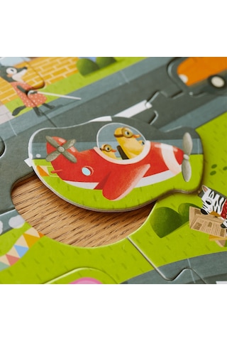 Moritoys Vehicles Adventure - 18 Parça Yapboz, 8 Adet Oynanabilir Araç Ve Dijital Aktiviteler