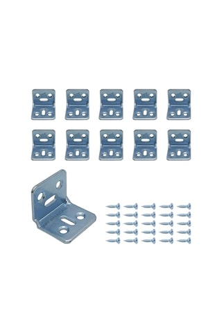Mr.bracket 10 Ad. L Demir Gönye Köşebent 30x25x25mm - Mobilya Dolap Raf Masa Köşe Bağlantı Birleştirme Sabitleme Çok Renkli