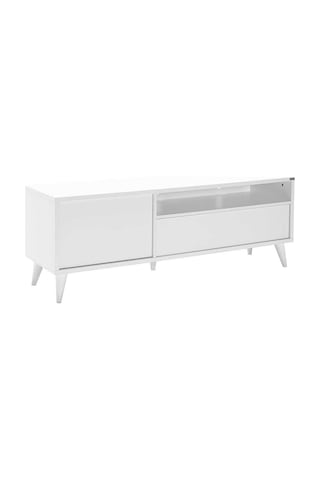 Adoremobilya Retro Wide Kapaklı Çekmeceli Tv Sehpası - Diamond Beyaz