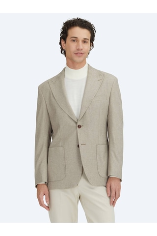 Kip Kahverengi Kareli Modern Fit Ceket Kahverengi