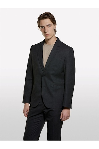 Sisley Viskoz Karışımlı Düğmeli Blazer Ceket Erkek Siyah Ceket - 325a2sddsw02f