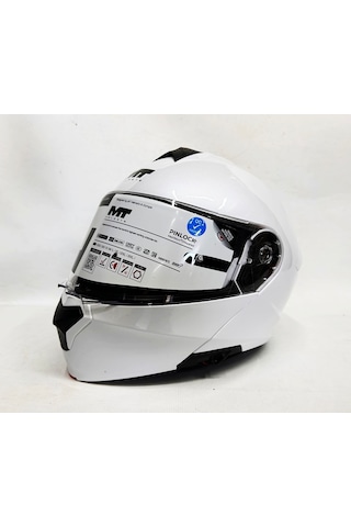 Mt Kask Genesis Sv Pure A0 Çene Açılır Kask Parlak Beyaz