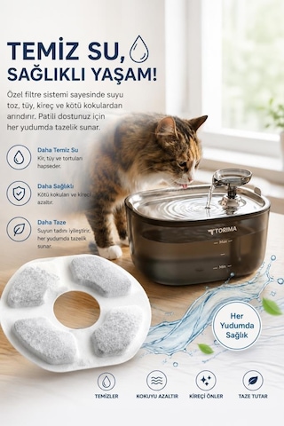 Akıllı Evcil Hayvan Su Pınarı Yedek Filtresi 1 Adet Tpd01 Uyumlu