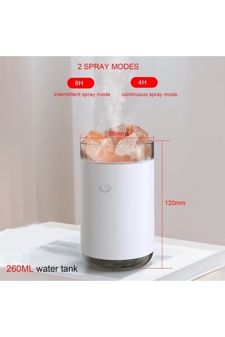 Novahub Renkli Usb Nemlendirici Ve Tuz Lambası - 260ml, 8 Saat Süreyle, Beyaz/pembe/mavi