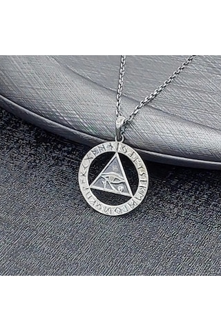 İpek Silver 925 Ayar Gümüş Antik Mısır Horus'un Gözü Unisex Kolye Gümüş