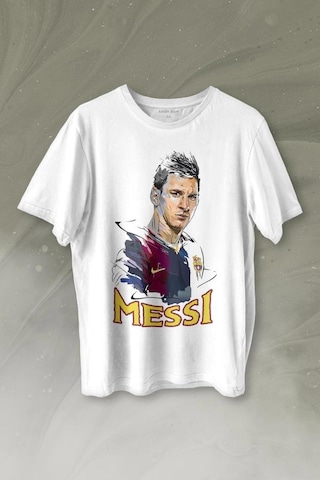 Lıonel Messi King Fc Barcelona Psg 10 Numara Baskılı Tişört Unisex T-shirt 001