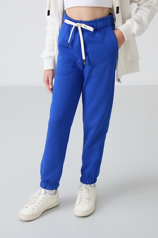 Tommy Life Gece Mavi Pamuklu İçi Tüylü Yumuşak Dokulu Standart Fit Nakışlı Kız Çocuk Eşofman Alt - 75158 Mavi