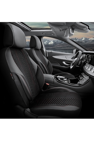 Advanced Design Özel Tasarım Premium Deri-Keten Ekstra Destekli Universal Oto Koltuk Kılıfı Tam Set
