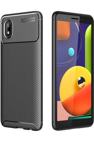 Galaxy A01 Core Kılıf Zore Negro Karbon Tasarım Silikon Kılıf