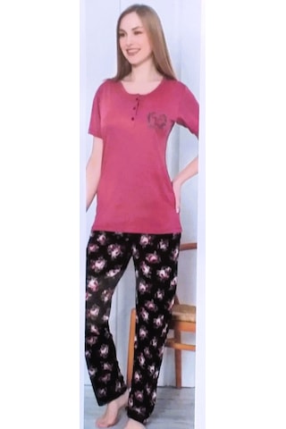 Miss Melina Bambu Kısa Kol Kadın Pijama Takımı Gülkurusu