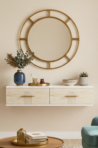 Tda1215bt - İda120 Duvara Montaj Tv Stand, Tv Rafı, Tv Sehpası Beyaz - Traverten 120cm