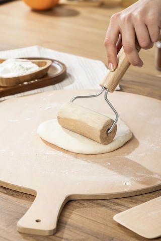 Ahşap Saplı Rulo Merdane, Oklava, Ahşap Spatula, Pürüzsüz Oklava Pizza Börek Açma Ahşap