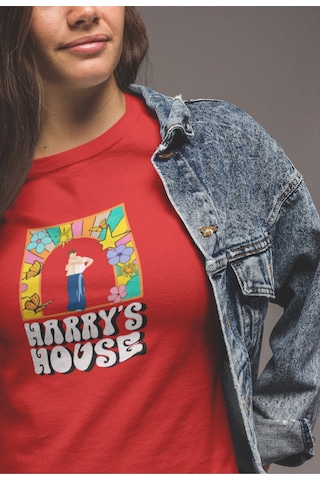 Noıssey Harry Styles - Harry's House Tasarımlı Standart Kalıp Unisex Kırmızı T-shirt