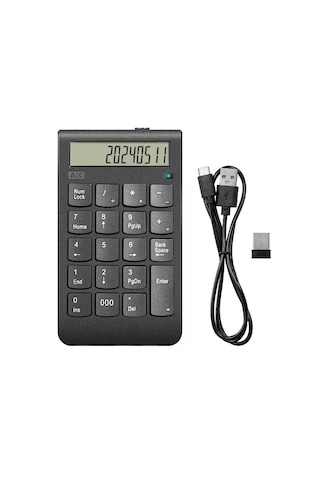 Cr43 2'si 1 Arada Kablosuz Bluetooth Ve 2.4 Ghz Bağlantı Nümerik Klavye Ve Hesap Makinesi Keypad Numlock Numped