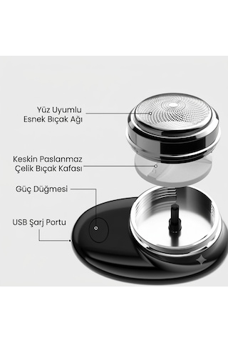Mini Sakal Tıraş Makinesi Usb Şarjlı