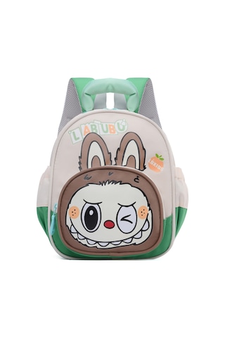 Labubu Sevimli Çizgi Film Eğlence Aydınlatma Işık İlkokul Öğrencisi Çocuk Kız Okul Çantası Yeşil