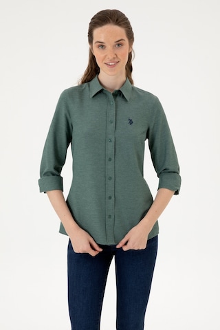 U.s. Polo Assn. Kadın Koyu Yeşil Gömlek Basic 50316711-vr079 Koyu Yesıl