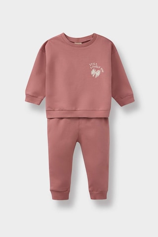 Defacto Kız Bebek Çiçekli Sweatshirt Kumaşı 2li Takım E8993a525aubr103 Pembe