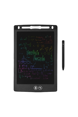 Shineyee 8.5 İnç Lcd Çizim Tahtası - Göz Koruyucu Renkli Ekran, Bölgesel Silme Ve Tek Tuşlu Temizleme Fonksiyonu, Siyah