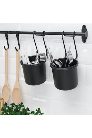 Ikea Kaşıklık, Çatal Kaşıklık Bıçaklık 14x16 Cm Siyah Renk Asılır Çok Renkli