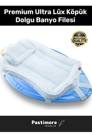 Premium Ultra Lüx Tüm Küvetlerle Uyumlu Köpük Dolgulu Kafa Yastıklı Bebek Banyo Filesi