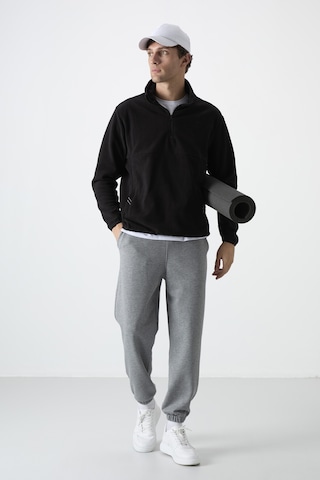 Tommy Life Siyah Yarım Fermuarlı Sweatshirt Slim Fit Dik Yaka Erkek Polar - 87891 Siyah