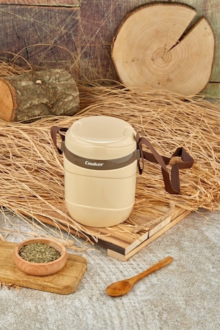 Akıllıelma-cooker Yemek Termosu Krem Çelik 3 Lü Ckr3147 7981 Krem
