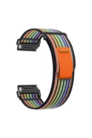 Garmin İle Uyumlu Travel Loop 26mm Kumaş Kordon Fenix 8 Amoled 51mm/ 8 Mıp 51mm/ 7x/ 7x Pro/ 6x/ 6x Pro/5x/5x Plus/enduro 3/2 İçin Hafif Yapılı Cırt Cırt Tasarım Rahat Kayış