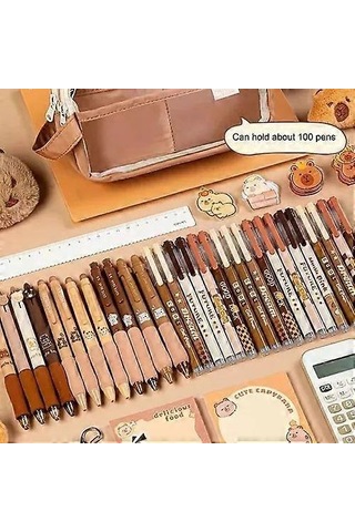 Öğrenci Kalem Kutusu Kalem Kesesi Kapibara Kırtasiye Kutusu Sevimli Kırtasiye Kutusu Çok Renkli