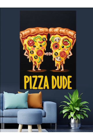 Ahşap Tablo El Ele Tutuşan Pizzalar