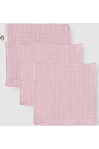 3' Lü Dört Katlı Müslin Ağız Bezi Seti Pembe