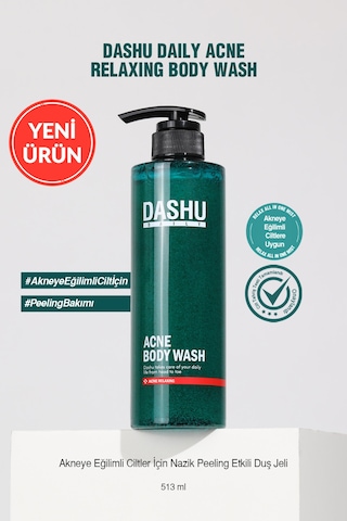 Akneye Eğilimli Ciltler İçin Nazik Peeling Etkili Duş Jeli Dashu Daily Acne Relax Body Wash Narenciye