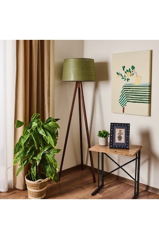 Evidea Lighting Calen Tripod Lambader - Yeşil / Ceviz - 140x35x35 Cm Yeşil / Ceviz