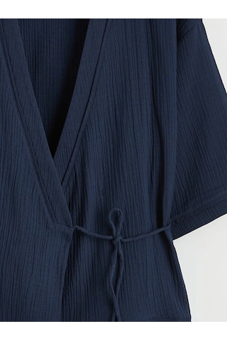 Lc Waikiki Lacivert Kruvaze Yaka Dokulu Kadın Kimono