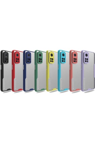Xiaomi Mi 10T Pro 5G Kilif Kenar Renkli Kamera Korumali Mat Kapak 486326494