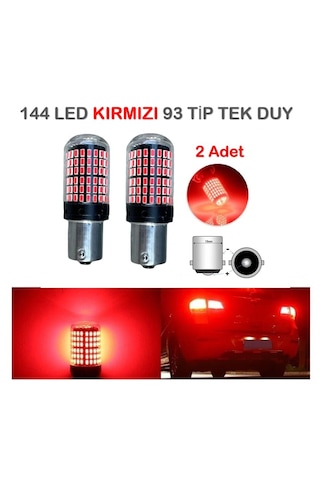 2 Adet 144 Led Kırmızı Renk 93 Tip Tek Duy Stop Ampulü