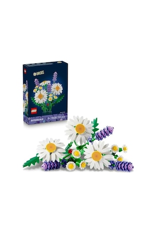 Papatyalar 11508-3 Büyük Papatya, 2 Küçük Papatya Dalı, 3 Lavanta Ve Yeşil Dallar İçeren Sevgililer Günü&apos Ne Özel Yapay Çiçek Buketi Yapım Seti 133 Parça