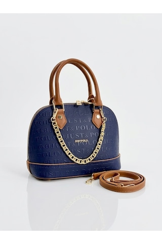Just Polo Kadın Zincir Detaylı Lüks El Ve Omuz Çantası Shopper Ebat : 25x22 Cm Lacivert